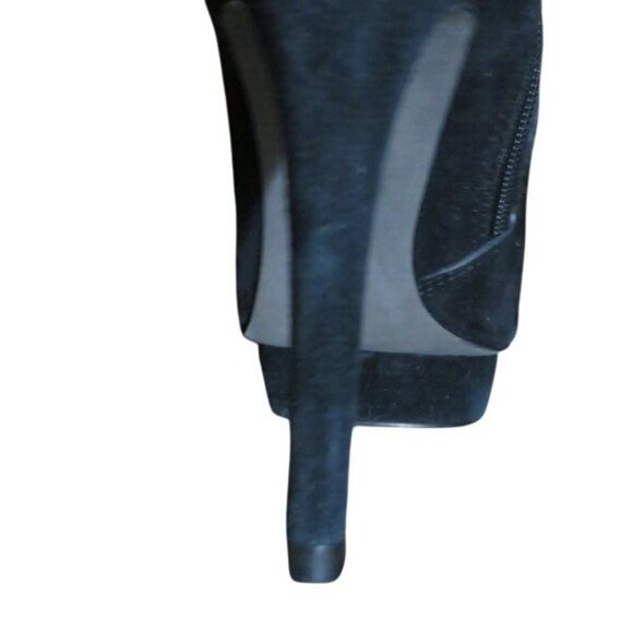 Tory Burch Cidnay Black Suede Leather Platform Ankle Booties Boots size 8.5 - Picture 11 of 12